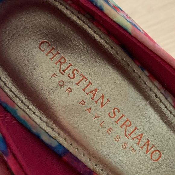 *SOLD*CHRISTIAN SIRIANO 6 Watercolor Open Toe Heel - Picture 6 of 8